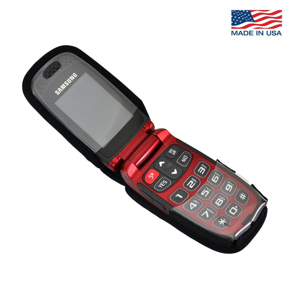 Samsung Jitterbug 5 Greatcall Heavy Duty Nylon Fitted Cellphone Case With Rotating Removable Metal Clip