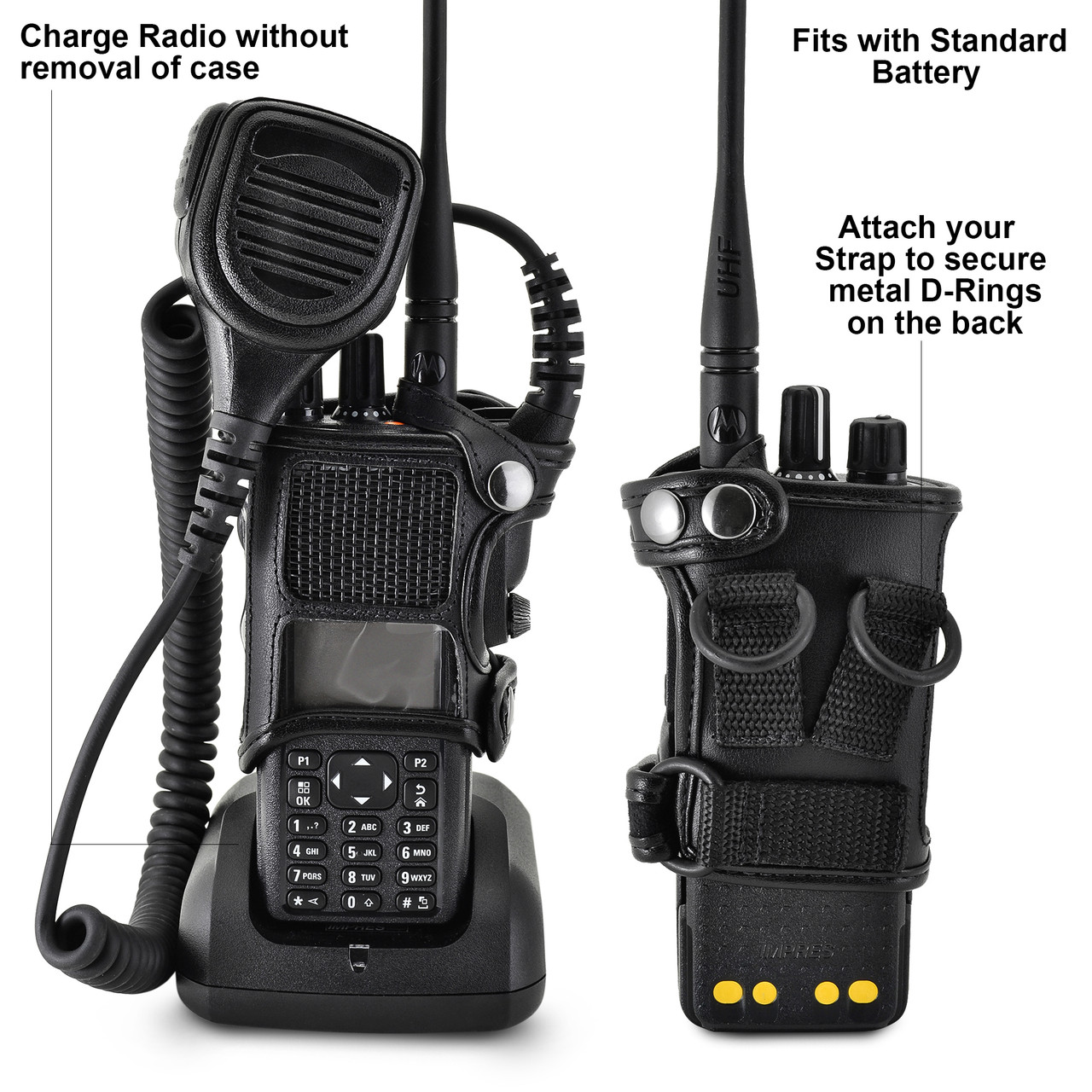 Motorola XPR 7550 Leather Holster with Rotating Belt Clip