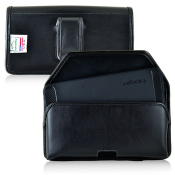 Nexus 6P Leather Holster Case Black Belt Clip