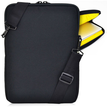 Laptop Sleeve - 15 inch Padded Water and Dirt  Resistant Yellow Interior Carrying Case with Strap