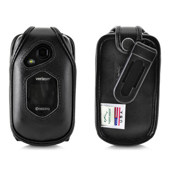 Kyocera Duraxv LTE Leather Flip Phone Case with Clip