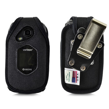 Kyocera Duraxv LTE Leather Flip Phone Case with Clip