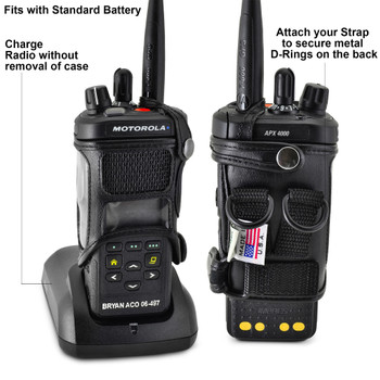 D RING Holder FITS Motorola APX 4000 Two Knob Radio STANDARD BATTERY