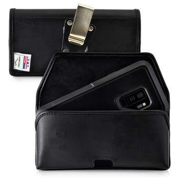 Galaxy S9 Plus Belt Case for Otterbox PURSUIT Case Rotating Belt Clip Black Leather Pouch