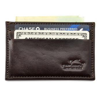 Turtleback Front Pocket Wallet RFID ID Blocking Men Leather