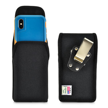 iPhone XS (2018) Fits with OTTERBOX PURSUIT Vertical Holster Black Nylon Pouch Rotating Belt Clip
