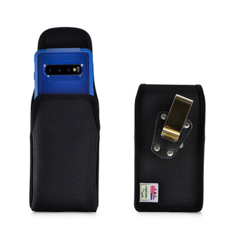 Galaxy S24-S20 S10 Fits with OTTERBOX COMMUTER Vertical Holster Black Nylon Pouch Rotating Belt Clip