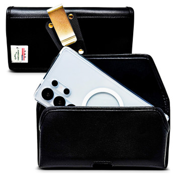 Samsung Galaxy Leather Belt Holder for S26 Ultra, S25 Ultra to S20 Ultra - Small - Premium Phone Holster with Heavy-Duty Belt Clip – Fits with Slim Cases