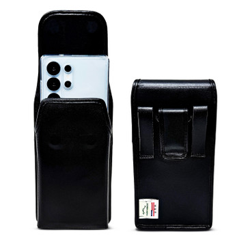 Samsung Galaxy Phone Clip for S26 Ultra, S25 Ultra to S20Ultra – Small - Premium Leather Wrapped Clip with Belt Loops, Magnetic Closure – Fits with Slim Cases