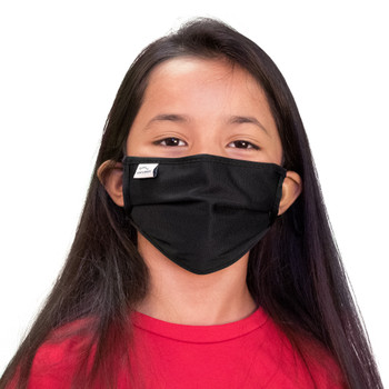 Washable Face Mask Reusable Black Cotton Cloth Adjustable Fit, 2 