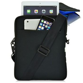 Universal Tablet Pouch Shoulder Bag, Blue Interior - Fits Devices up to 10.5" Inch