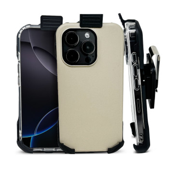 Balastec® iPhone 16 PRO, iPhone 16e, iPhone 15 14 13 PRO Unbreakable Holster fits with a SYMMETRY & COMMUTER or SIMILAR SIZE case, Removable Swivel Belt Clip, (WATCH THE VIDEOS) - Case not Included