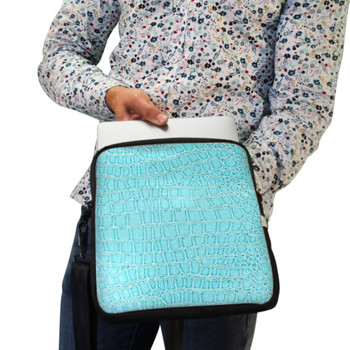 Laptop Case in Teal Turquoise Color Tablet Carry Shoulder Bag, Fits devices 10.5"