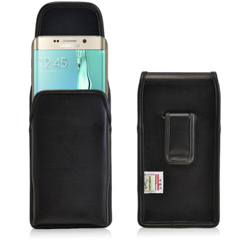 Galaxy S6 Edge Plus Vertical Leather Holster Black Clip