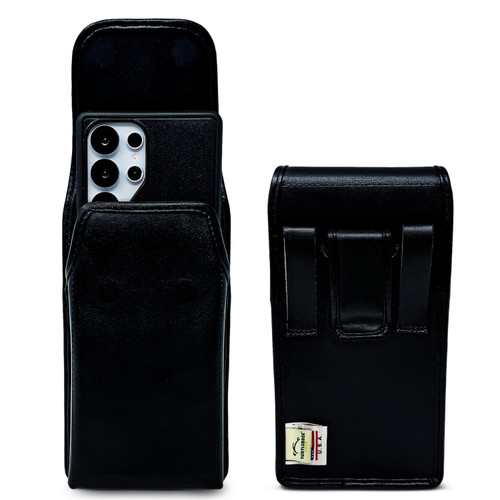 Samsung Galaxy Phone Clip for S26 Ultra, S25 Ultra to S20Ultra - Medium - Leather Wrapped Clip with Belt Loops, Fits Commuter, Symmetry Medium Style Cases