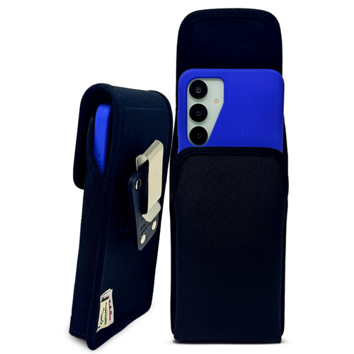 Galaxy S26 Plus, S25+ S24+ Plus Fits with OTTERBOX COMMUTER Vertical Holster Black Nylon Pouch Rotating Belt Clip