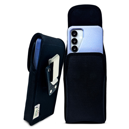 Galaxy S26, S25-S20 S10 Fits with OTTERBOX COMMUTER Vertical Holster Black Nylon Pouch Rotating Belt Clip