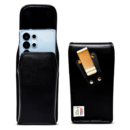 Samsung Galaxy Leather Clip for S26 Ultra, S25 Ultra to S20Ultra – Small - Phone Holster with Premium Heavy Duty Belt Clip, Magnetic Closure – Fits Slim Cases