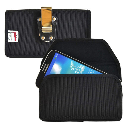 Horizontal Nylon Extended Holster for Samsung Galaxy Mega 6.3 with Bulky Cases, Metal Belt Clip