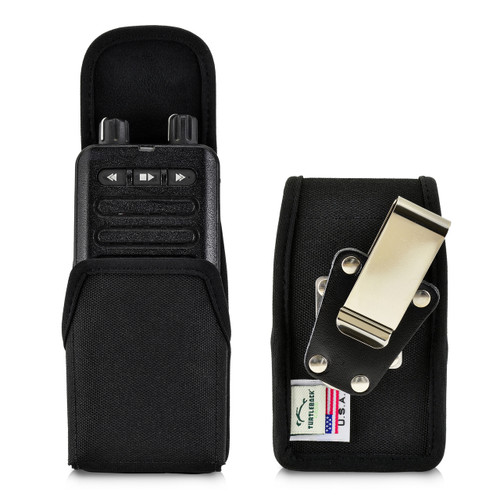 Motorola Minitor 7 Voice Pager Fire Radio Black Nylon Holster Case Removable Clip Magnetic Closure Flap