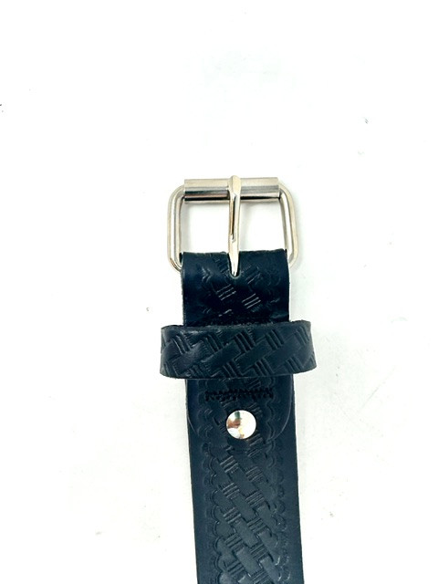 Heavy Duty Black Basket Weave Leather Belt for Men - Built in USA by Turtleback