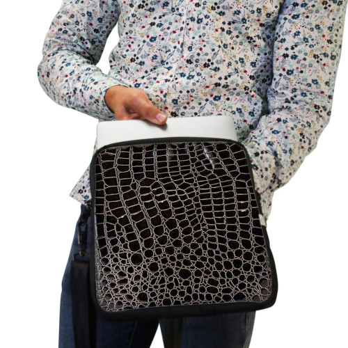 Turtleback Universal Tablet Carry Shoulder Bag, Fits devices 10.5" Croc Skin Black Color 