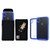 Tough Defense Combo for iPhone XR, Blue/Clear Drop Test Case + Ver Nylon Pouch, Metal Clip