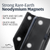 iPhone 17Pro and 17Air -Small- Fits w/ Slim MagSafe Style Cases, Premium Black Leather Horiz. Belt Holster, Magnetic Closure, Leather Wrapped Belt Clip