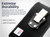 iPhone 17 ProMax, 17 Plus -Small- Fits w/ Slim MagSafe Style Cases, Premium Black Nylon, Vertical Belt Holder, Magnetic Closure, HD Rotating Belt Clip