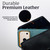 iPhone 18 Pro / 17 Pro Belt Holder -Large- Premium Black Leather Horizontal Belt Loop Magnetic Closure Fits Defender Bulky Cases Belt Loops Leather Wrapped Clip