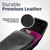 iPhone 17 ProMax, 17 Plus -Large- Fits w/ Defender Bulky Style Cases, Premium Black Leather Vertical Holster, Magnetic Closure Leather Wrapped Clip