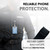 iPhone 18 Pro / 17 Pro Belt Clip -Medium- Premium Black Nylon Vertical Belt Holder with Magnetic Closure, Fits Shockproof Commuter Cases, HD Rotating Clip