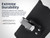 iPhone 17 ProMax, 17 Plus -Medium- Fits w/ Shockproof Commuter Style Cases, Premium Black Nylon, Horizontal Belt Holder Magnetic Closure HD Rotating Clip