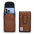 iPhone 15 14 13 12 Pro Max/Plus (Max & Plus models only), Brown Leather Pouch, Vertical Belt Holster With Executive Belt Clip