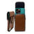 Turtleback Brown Belt Holder for iPhone 17 Pro 17 Air, 16 Pro, 15 Pro 14 Pro & 13 Pro -Medium- Fits with Symmetry, Hybrid Style Cases, Premium Brown Leather Vertical Belt Loop Holster, Magnetic Closure Leather Wrapped Clip