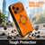 Balastec® iPhone 18 Pro Max / 17 Pro Max Case with Belt Clip Holster, Turtleback Slim Orange MagSafe Case, Rugged Rotating Belt Clip