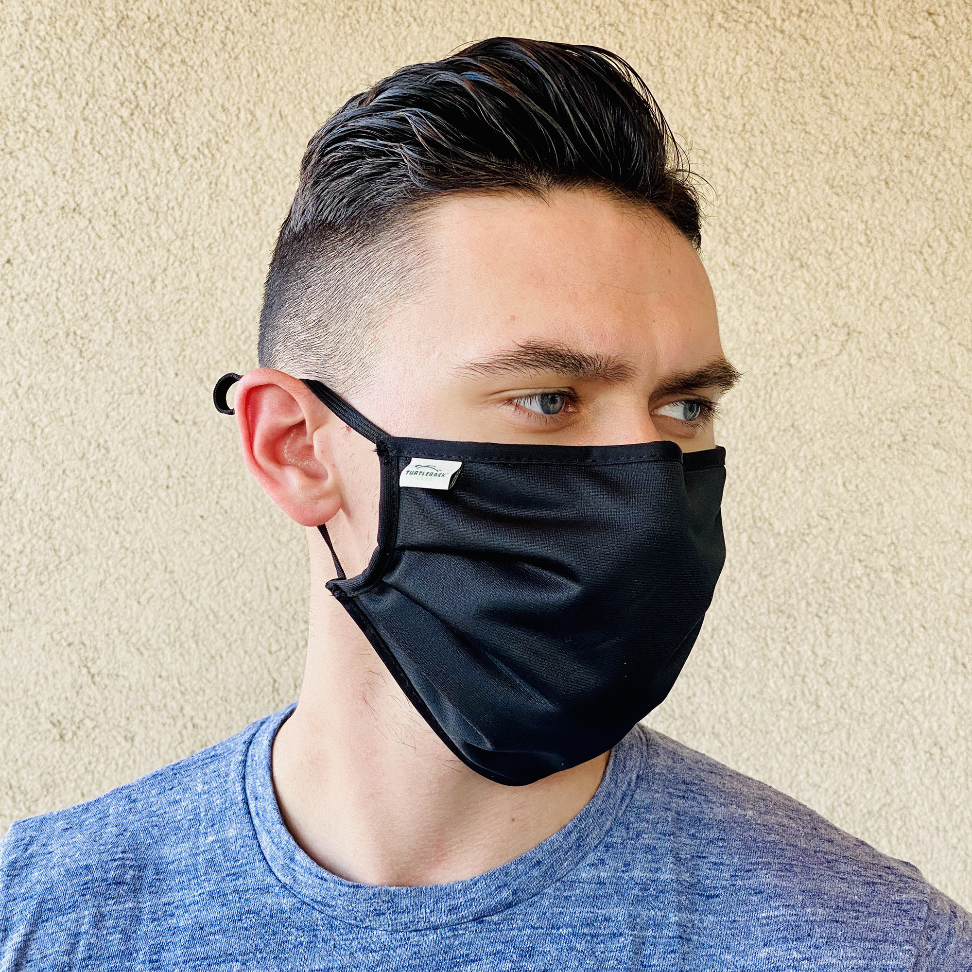 Washable Face Mask Reusable Black Cotton Cloth Adjustable Fit 2