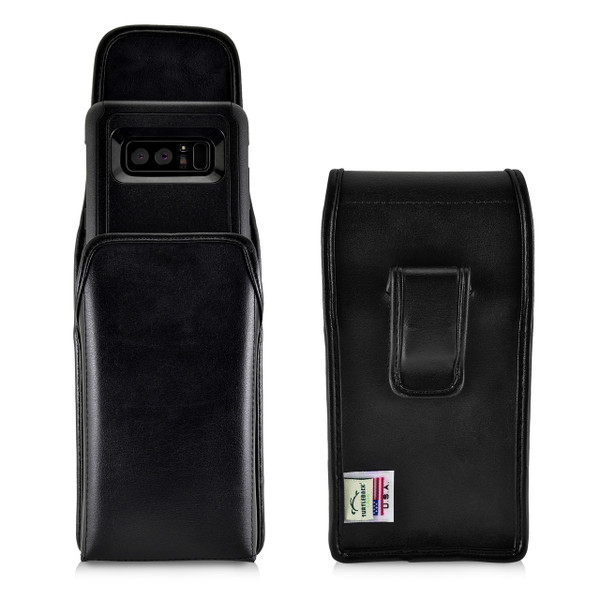 Galaxy Note 8 Vertical Leather Holster for Otterbox Commuter Case Black ...