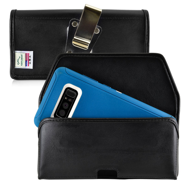 Galaxy Note 8 Leather Holster for Otterbox DEFENDER Case heavy duty ...