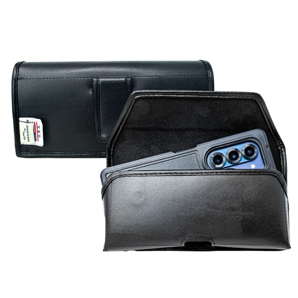 Galaxy Z Fold8 Ultra 2026, Fold7 Horizontal Leather Holster with Clip