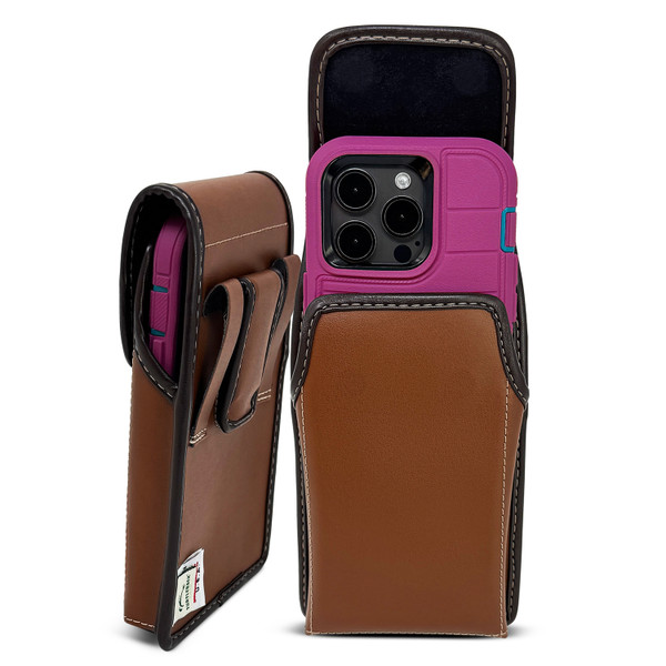 big スマホケース Brown Turtleback iPhone 17 ProMax, 17 Plus Belt Case Fits with