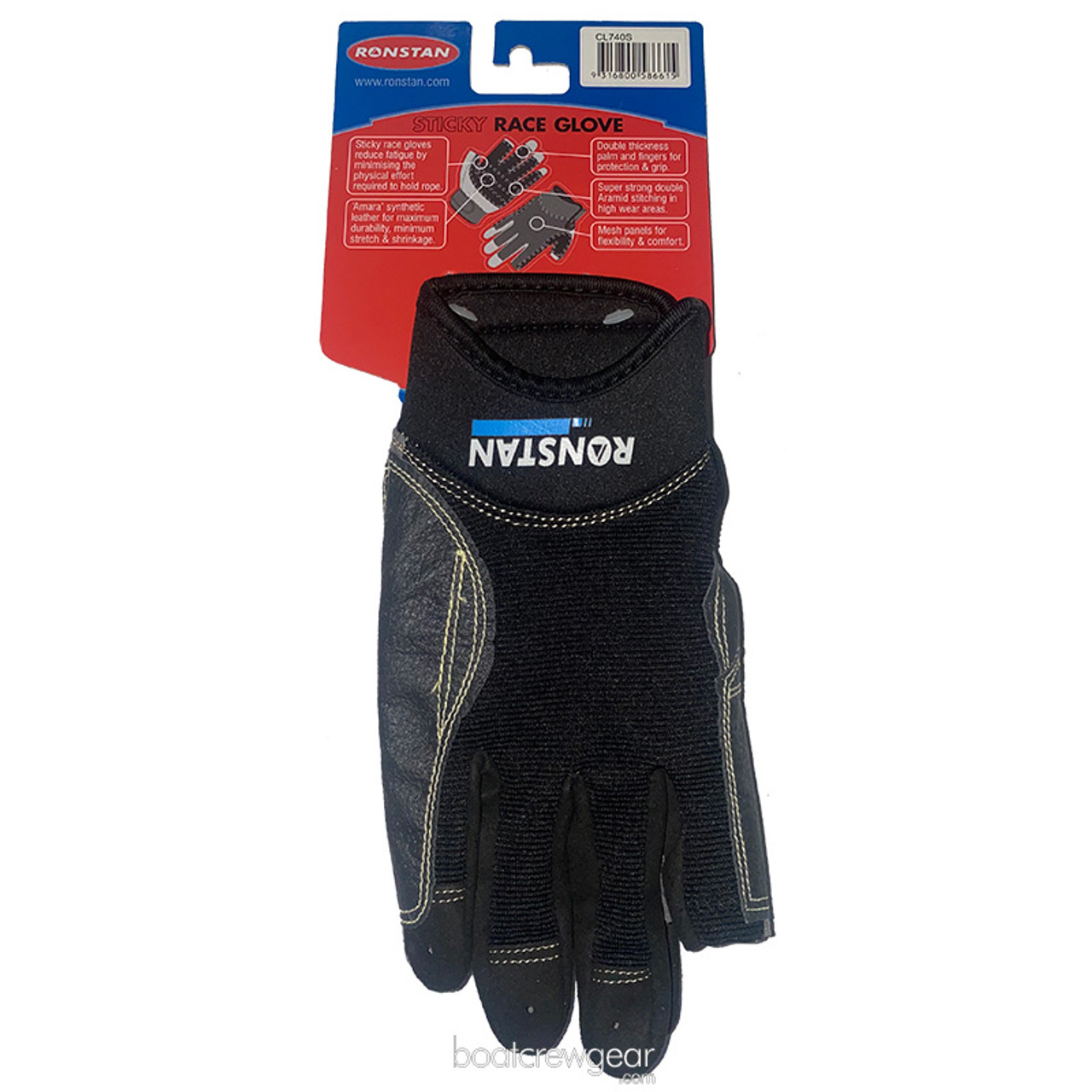 Ronstan Sticky Race Gloves, long fingers - Boat Crew Gear