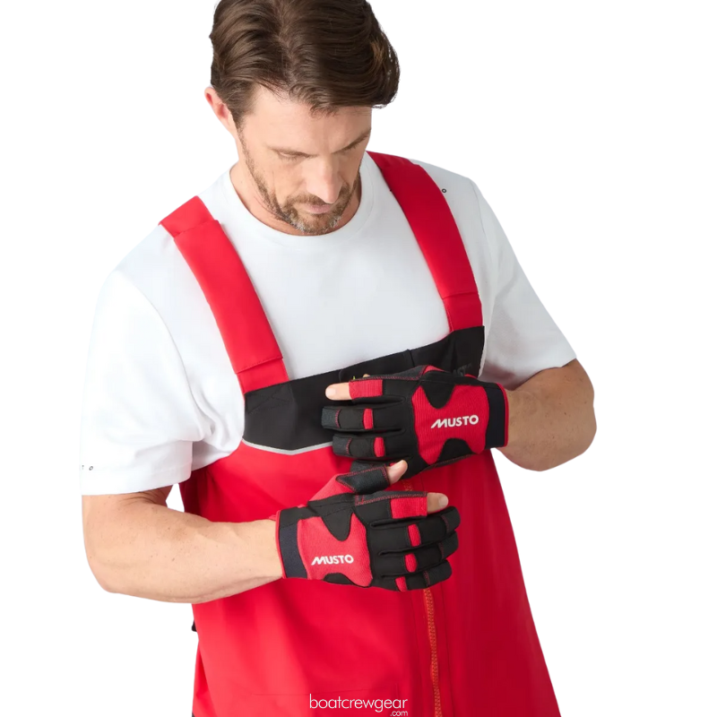 Musto Performance Segelhandschuhe – Lange Finger, Rot, Atmungsaktiv, Für Erwachsene (Unisex)