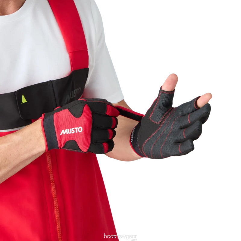 Musto Performance Segelhandschuhe – Lange Finger, Rot, Atmungsaktiv, Für Erwachsene (Unisex)