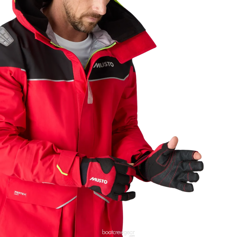 Musto Performance Segelhandschuhe – Lange Finger, Rot, Atmungsaktiv, Für Erwachsene (Unisex)