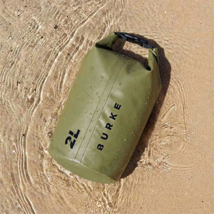 Burke dry bag protecting valuables from water and sand