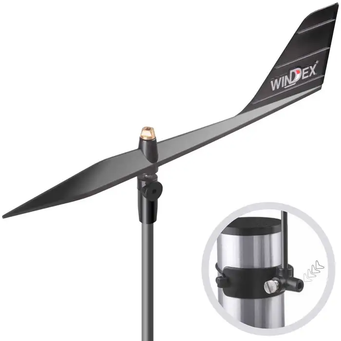 Windex Dinghy 150mm wind vane mounted on a small sailing mast