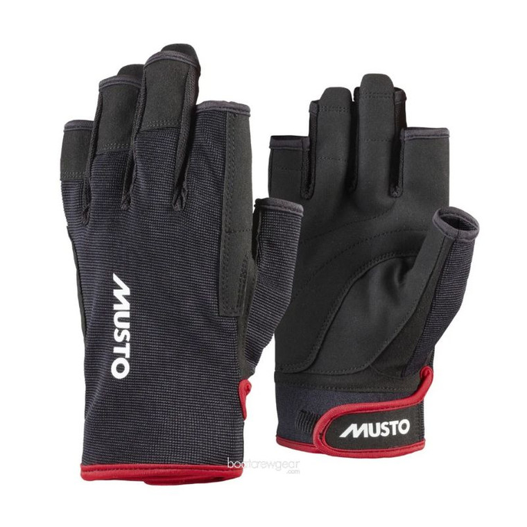 Musto Essential Short Finger Gloves 2.0 – durable sailing gloves with reinforced palms and open fingertips for grip and dexterity