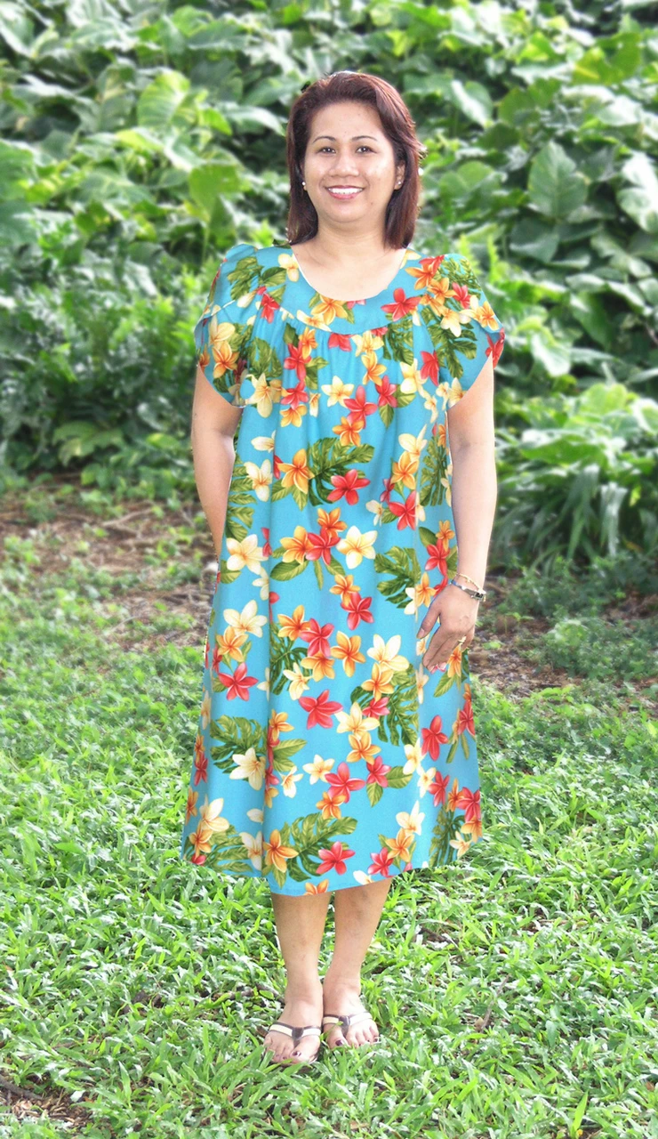 RJC Women's Rainbow Plumeria Muumuu Dress