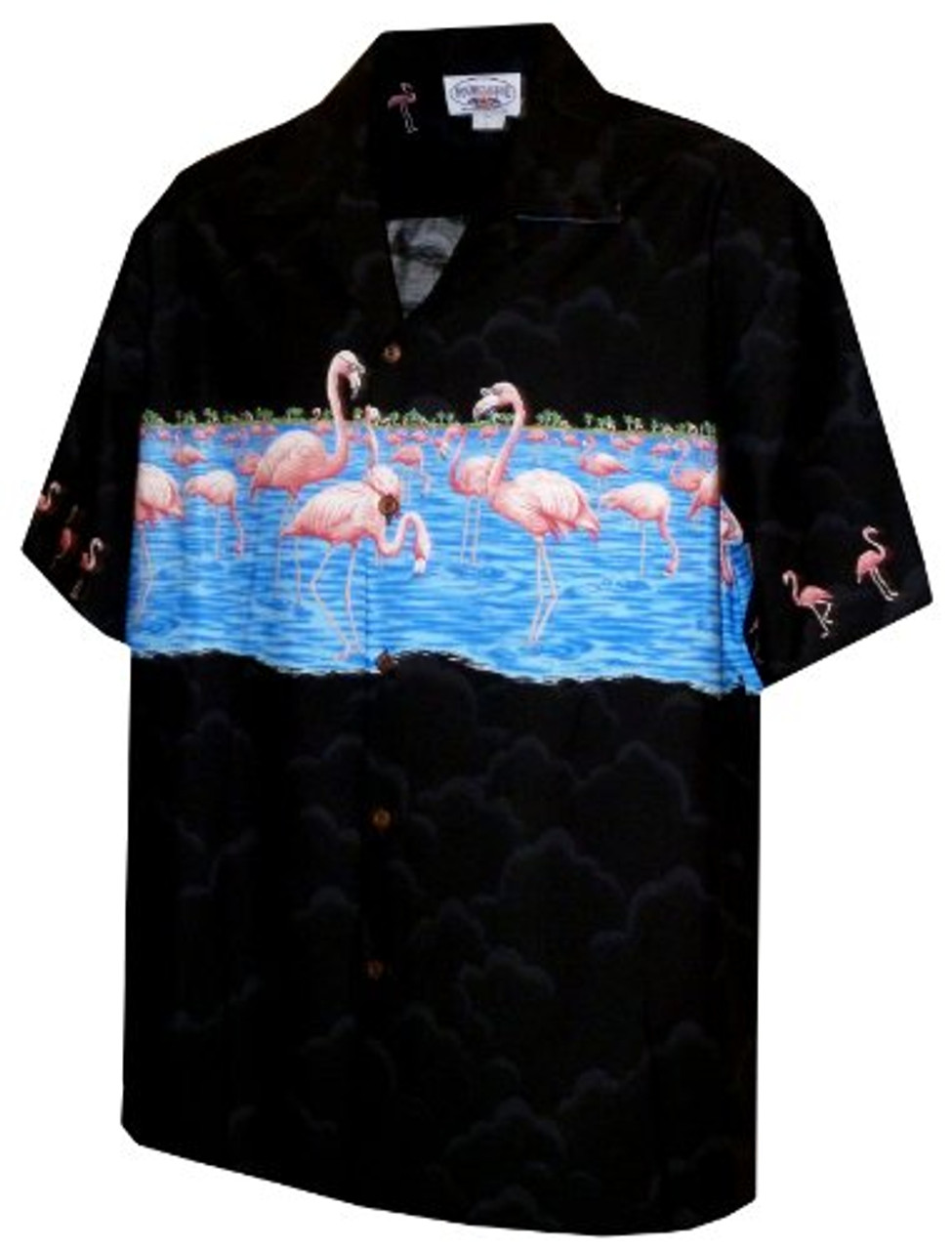 Pink Flamingo Hibiscus Men's Cotton